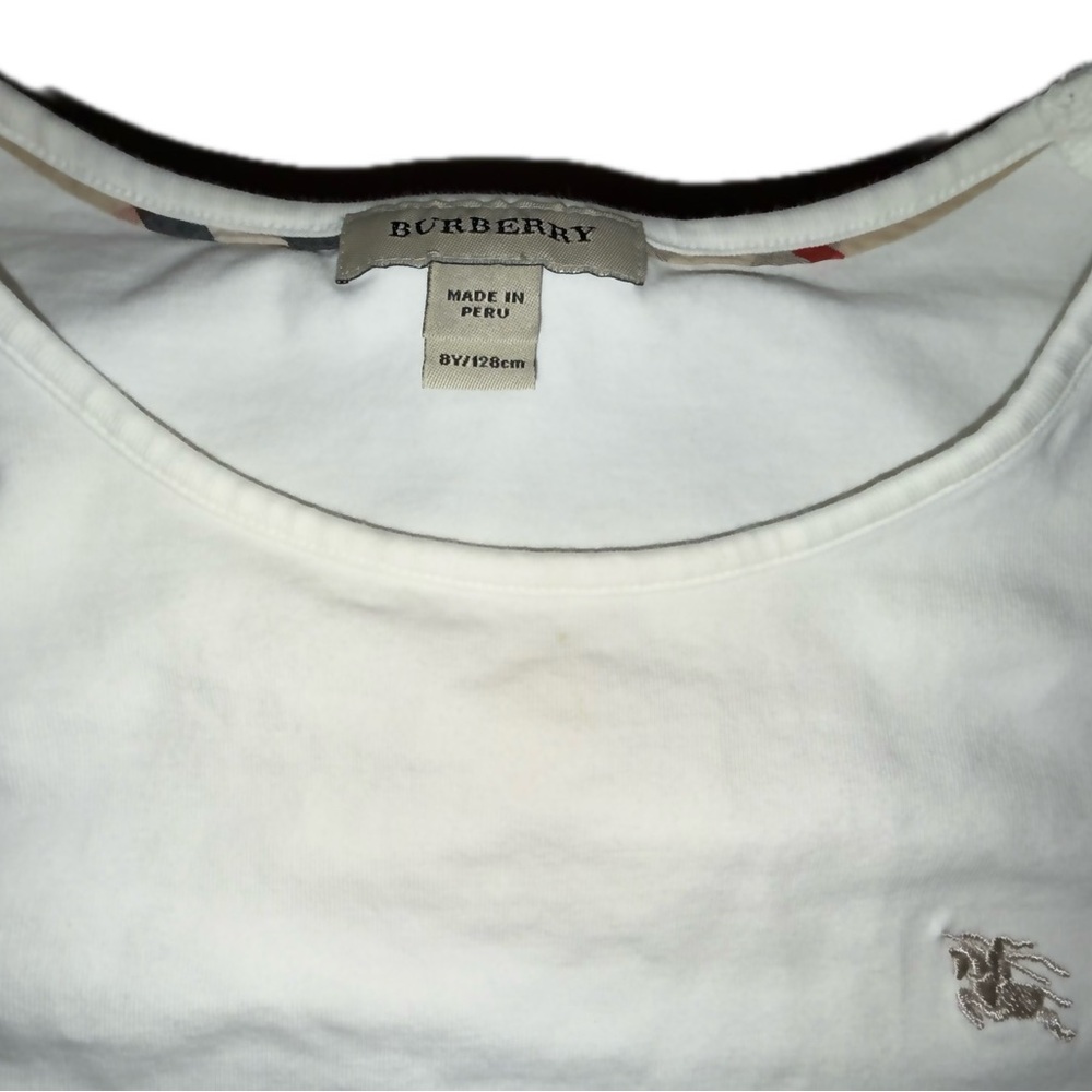 Burberry Kids White Long Sleeve Shirt - Picture 2 of 4